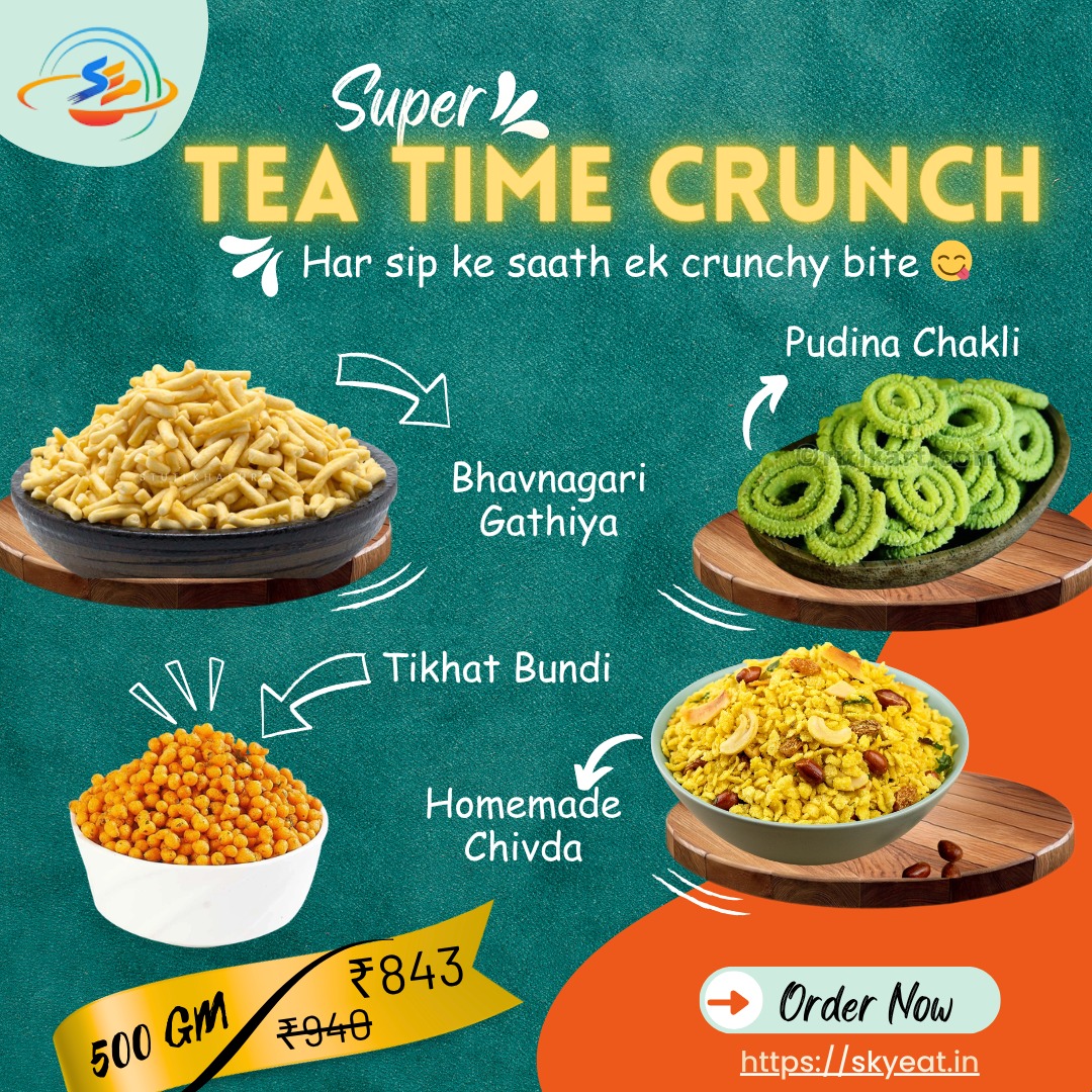 Tea Time Crunch (Bhavnagari Gathiya | Tikhat Bundi | Pudina Chakli | Homemade Chivda)